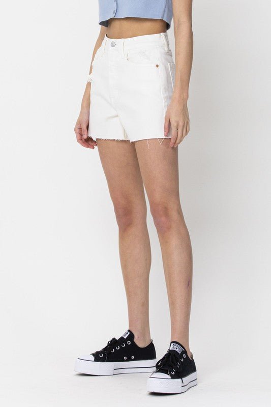 Cream High Rise Mom Short - STYLED BY ALX COUTURESHORTS