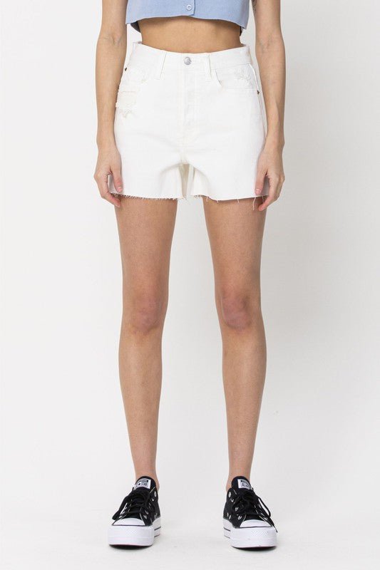 Cream High Rise Mom Short - STYLED BY ALX COUTURESHORTS