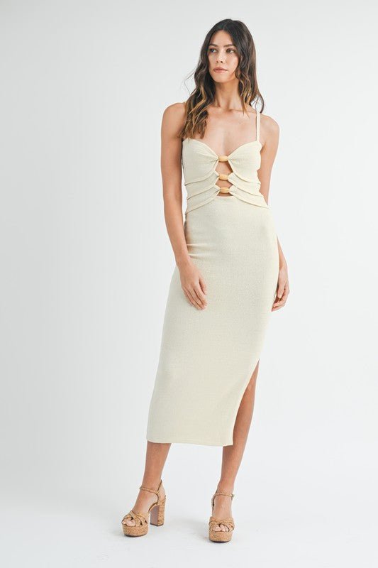 Cream bodycon best sale