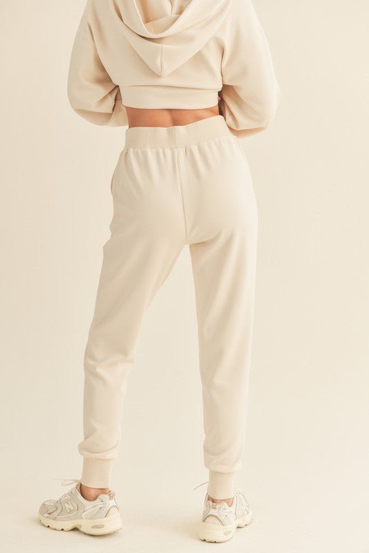 Cream Semi - fit High Waist Jogger - STYLED BY ALX COUTUREPANTS