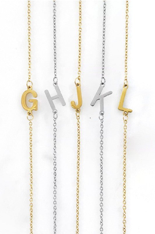 Dainty Sideways Initial Necklace - STYLED BY ALX COUTURENecklaces