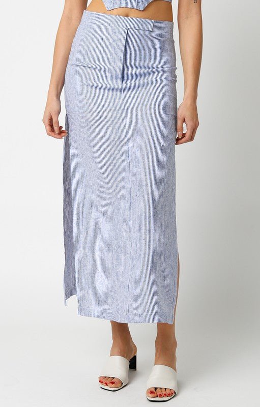 Denim Emory Midi Skirt - STYLED BY ALX COUTURESKIRTS