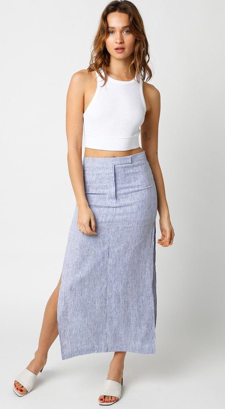 Denim Emory Midi Skirt - STYLED BY ALX COUTURESKIRTS