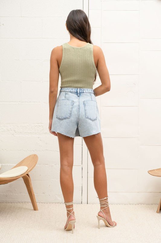 Denim Washed Mini Skort - STYLED BY ALX COUTURESKORTS