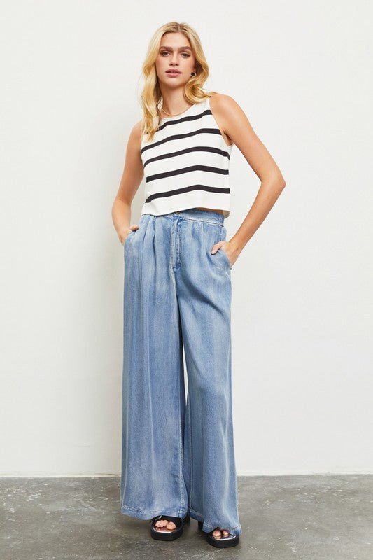 Denim Wide Leg Pants - STYLED BY ALX COUTUREPANTS