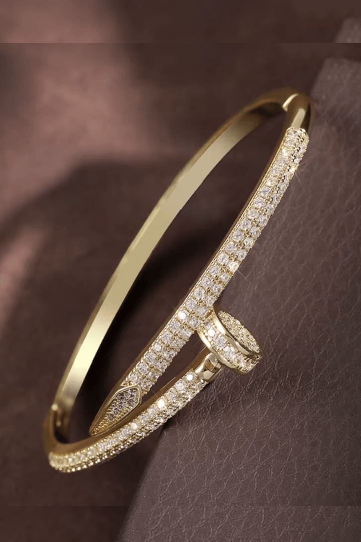 Diamond Nail Gold Bracelet - STYLED BY ALX COUTUREBracelets