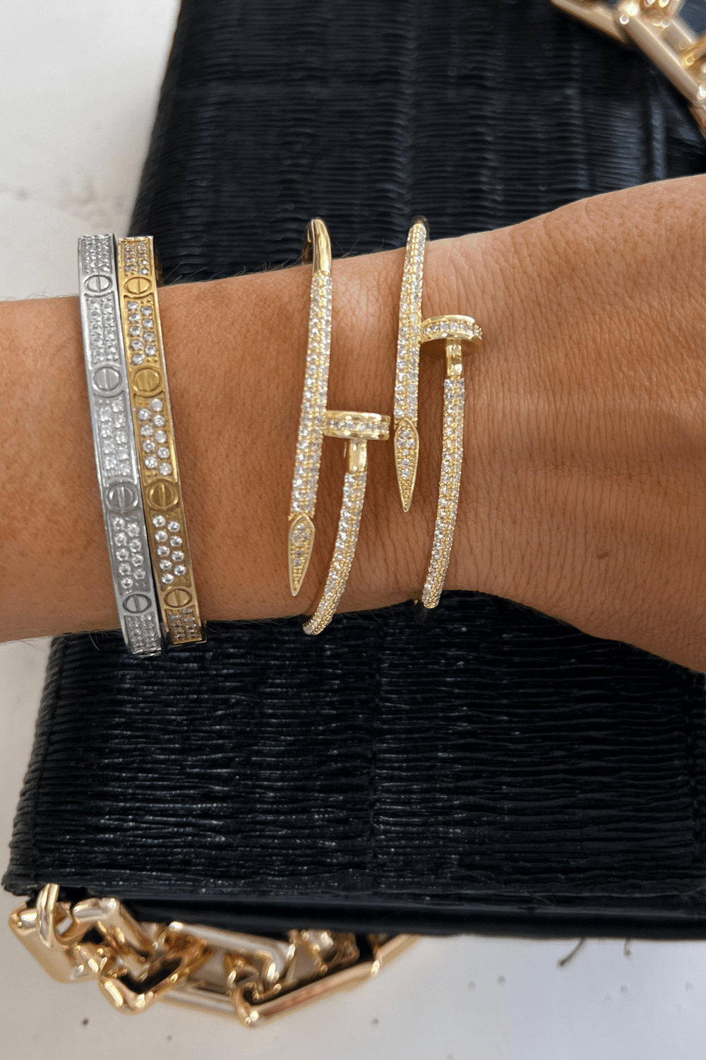 Diamond Nail Gold Bracelet - STYLED BY ALX COUTUREBracelets