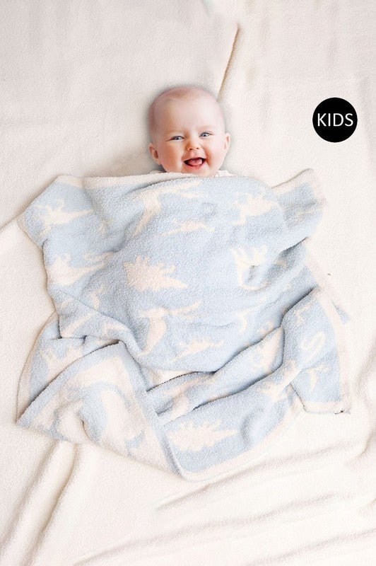 Dinosaur Patterned Kids Blanket - STYLED BY ALX COUTUREBlankets