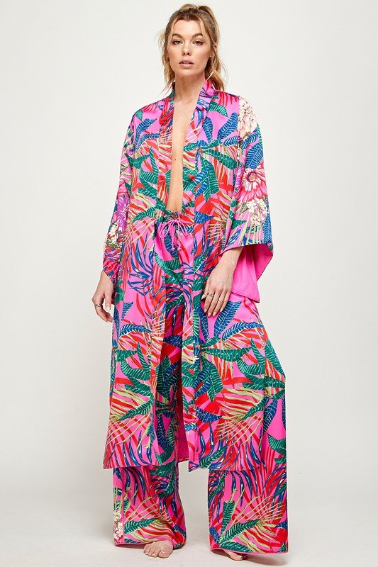 Fuchsia Tropical Vibe Kimono - STYLED BY ALX COUTUREKimonos