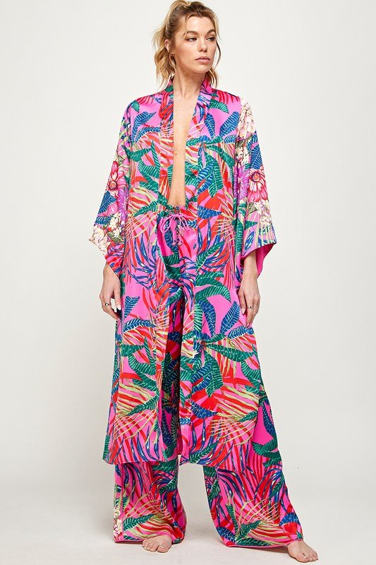 Fuchsia Tropical Vibe Kimono - STYLED BY ALX COUTUREKimonos
