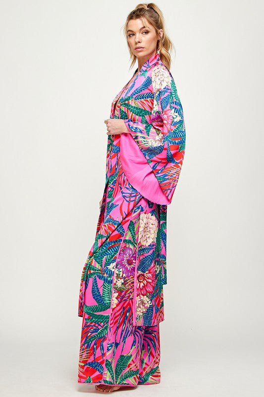 Fuchsia Tropical Vibe Kimono - STYLED BY ALX COUTUREKimonos