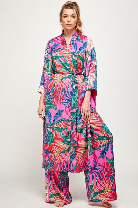 Fuchsia Tropical Vibe Kimono - STYLED BY ALX COUTUREKimonos