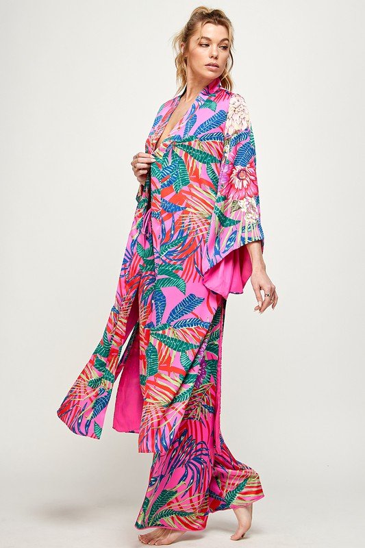 Fuchsia Tropical Vibe Kimono - STYLED BY ALX COUTUREKimonos
