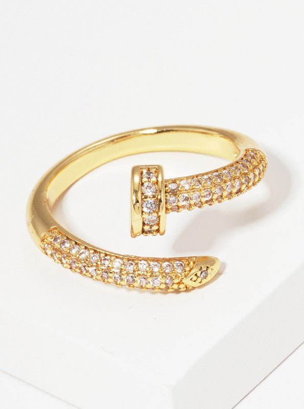 Gold Diamond Nail Ring - STYLED BY ALX COUTURERings