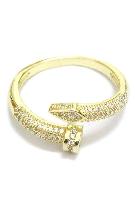 Gold Diamond Nail Ring - STYLED BY ALX COUTURERings