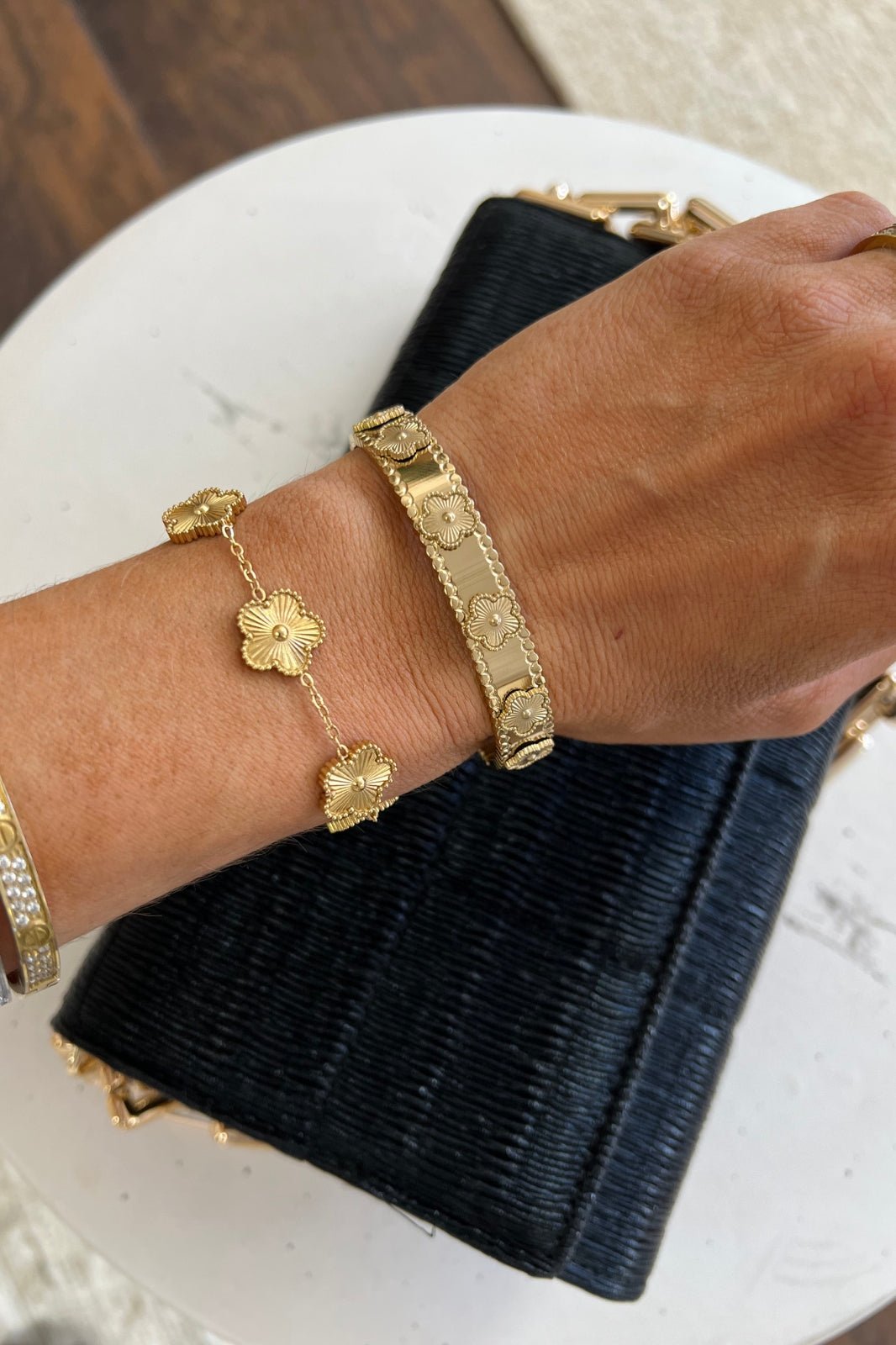 Gold Flower Clover Bracelets - STYLED BY ALX COUTUREBracelets