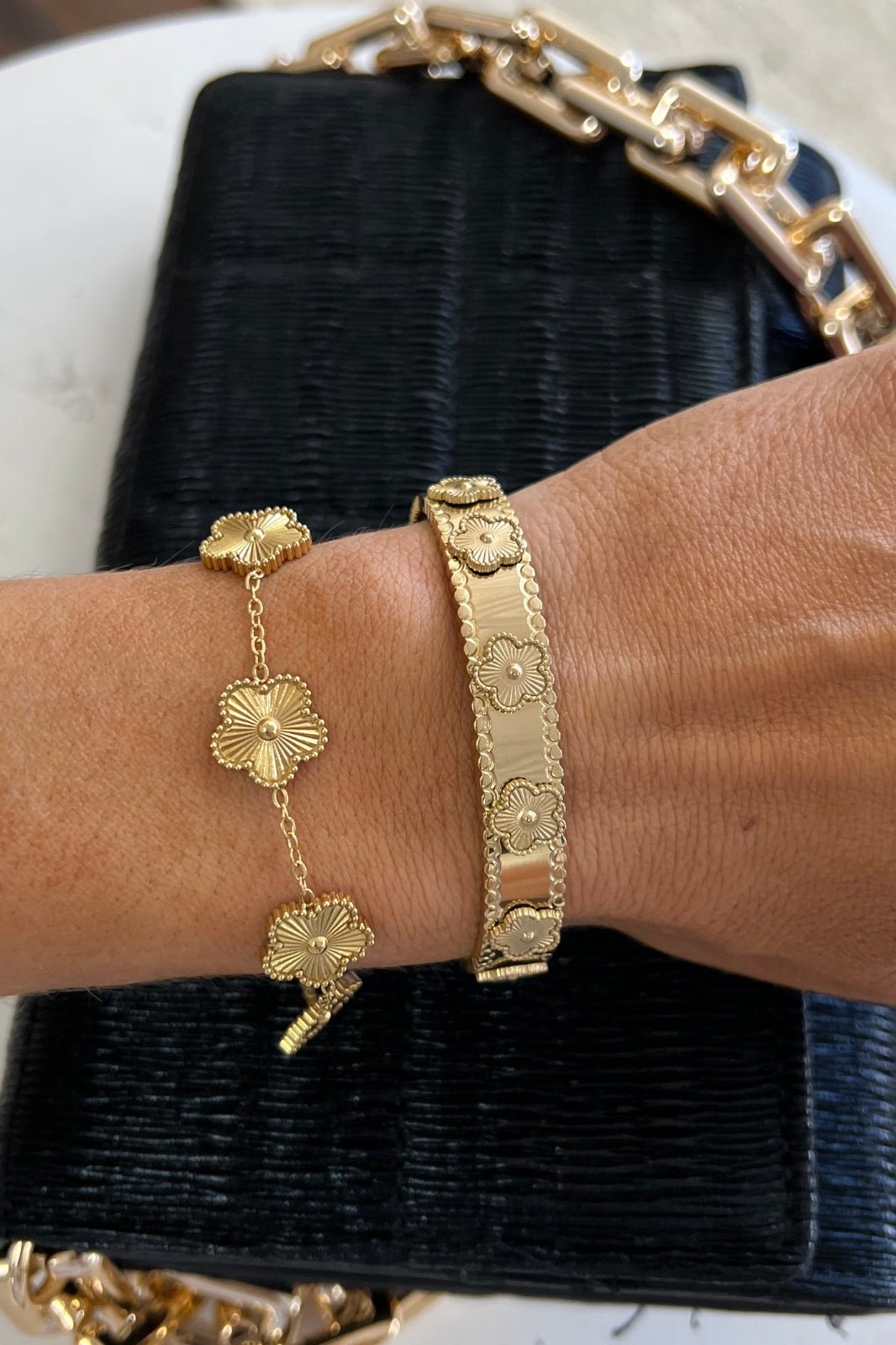 Gold Flower Clover Bracelets - STYLED BY ALX COUTUREBracelets