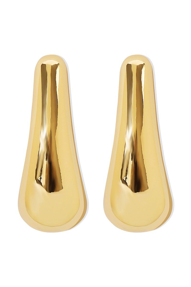 Gold Long Metal Chunky Waterdrop Earrings - STYLED BY ALX COUTUREEARRINGS