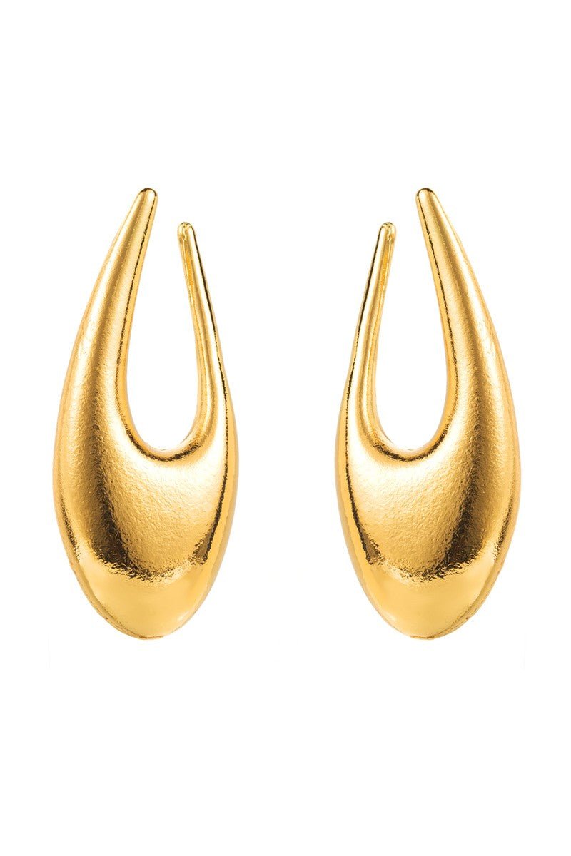 Gold Metal Geometric U - Shaped Dangle Earrings - STYLED BY ALX COUTUREEARRINGS