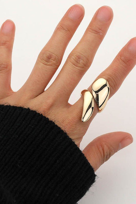 Gold Metal Teardrop Dome Ring - STYLED BY ALX COUTURERING