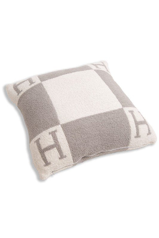 Gray H Patterned Cushion Cover - STYLED BY ALX COUTURECUSHION