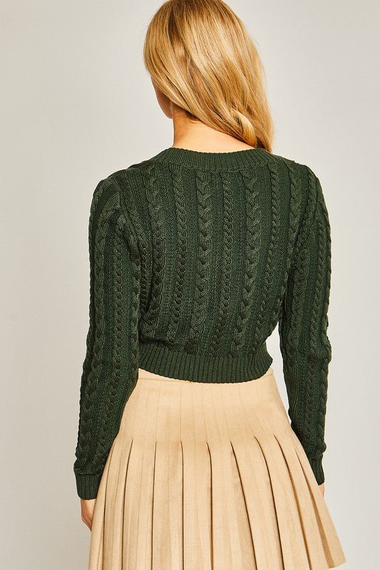 Green Cropped Sweater Top - STYLED BY ALX COUTURESWEATERS