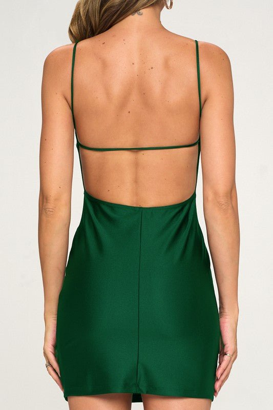 Green Mini Slit Bodycon Dress - STYLED BY ALX COUTUREDRESSES