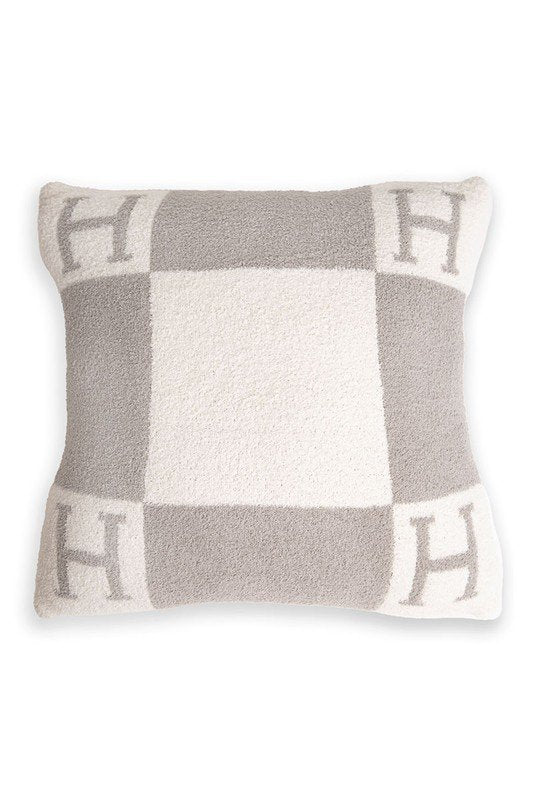 Grey H Patterned Cushion Cover - STYLED BY ALX COUTURECUSHION