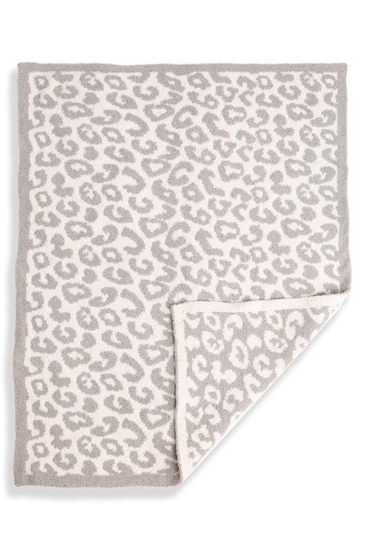 Grey Kids Leopard Print Soft Throw Blanket - STYLED BY ALX COUTUREBlankets