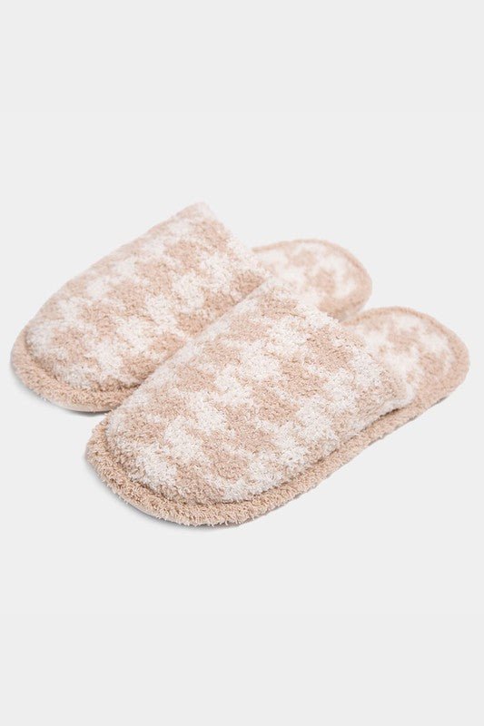 Houndstooth Check Soft Home Indoor Floor Slippers - STYLED BY ALX COUTURESLIPPERS