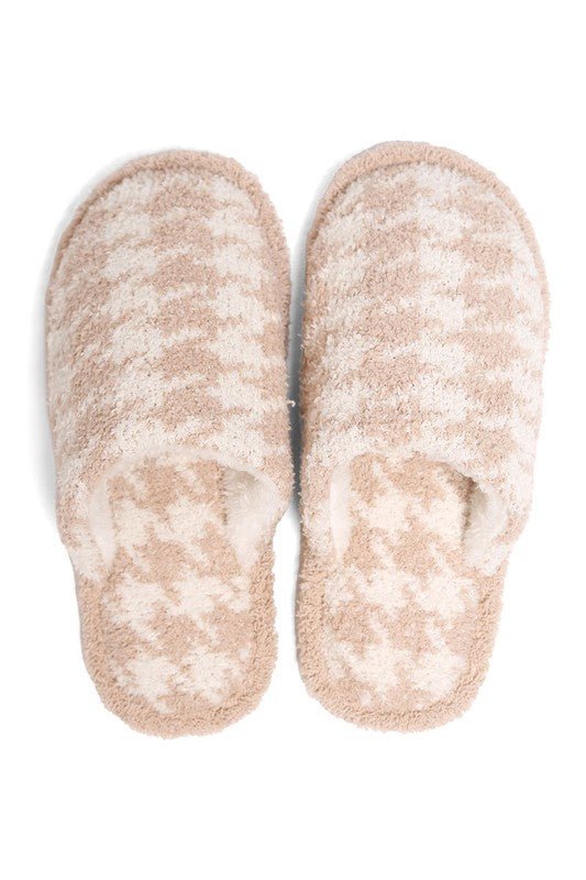 Houndstooth Check Soft Home Indoor Floor Slippers - STYLED BY ALX COUTURESLIPPERS