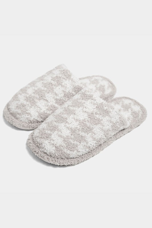 Houndstooth Check Soft Home Indoor Floor Slippers - STYLED BY ALX COUTURESLIPPERS