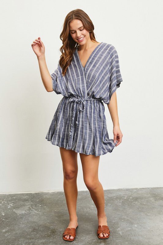 Indigo Striped Mini Dress - STYLED BY ALX COUTUREDRESS