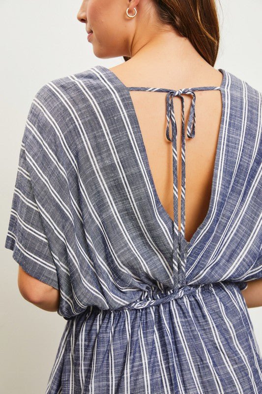 Indigo Striped Mini Dress - STYLED BY ALX COUTUREDRESS