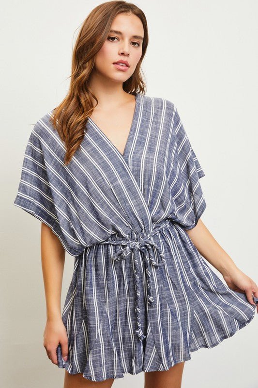 Indigo Striped Mini Dress - STYLED BY ALX COUTUREDRESS