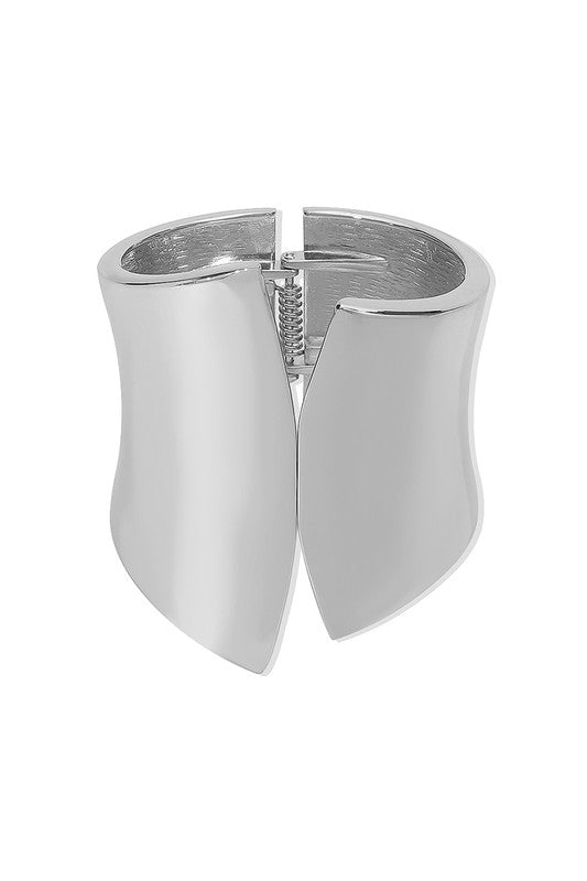 Irregular Wide Chunky Metal Bangle Bracelet - STYLED BY ALX COUTURE