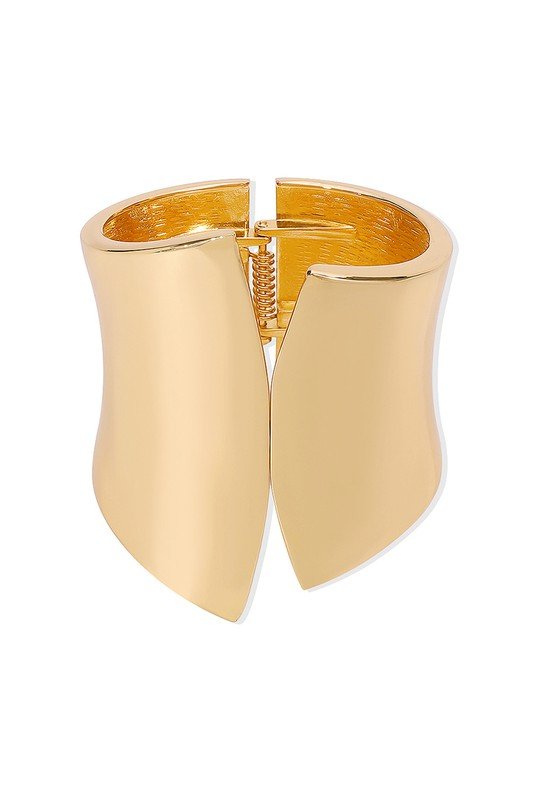 Irregular Wide Chunky Metal Bangle Bracelet - STYLED BY ALX COUTURE