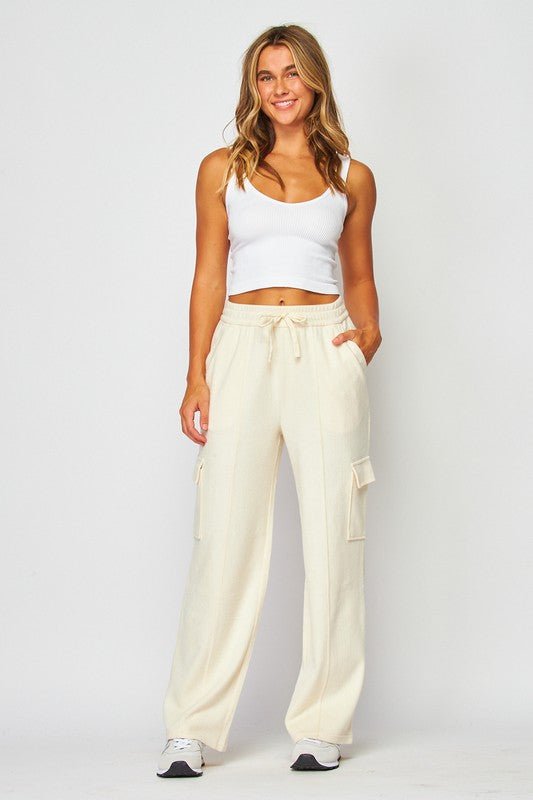 Ivory Cargo Sweatpants - STYLED BY ALX COUTUREPANTS