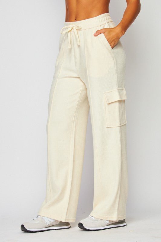 Ivory Cargo Sweatpants - STYLED BY ALX COUTUREPANTS