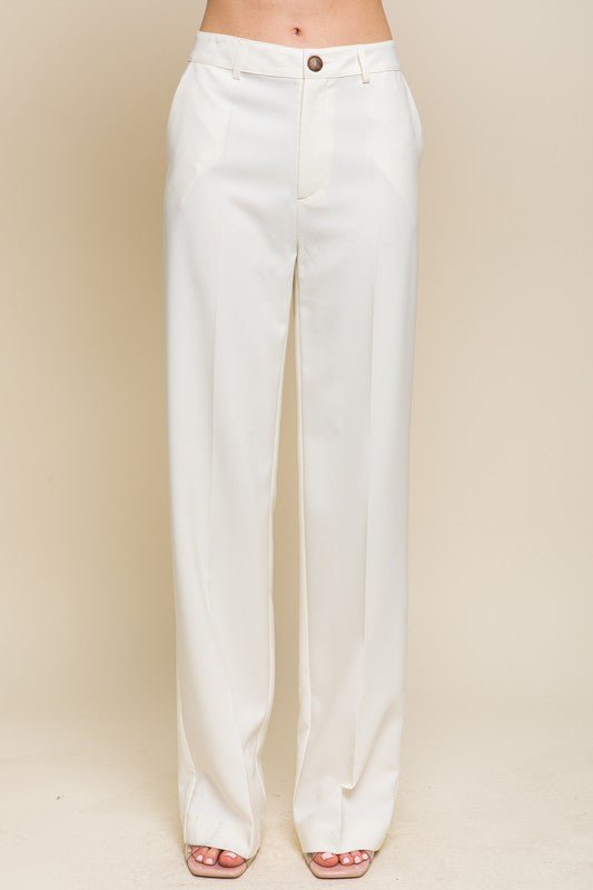 Ivory Formal Straight Leg Blazer Pants - STYLED BY ALX COUTUREPANTS