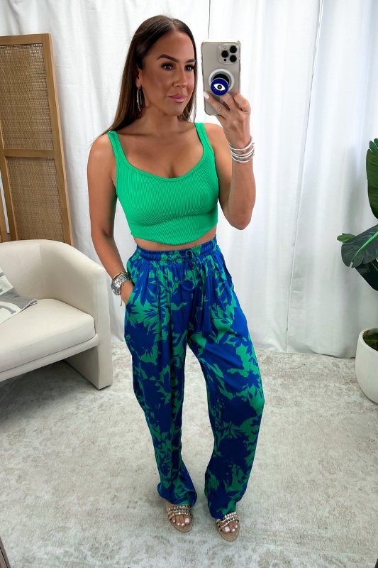 Kelly Green Ribbed Seamless Corset Crop Top - STYLED BY ALX COUTUREShirts & Tops