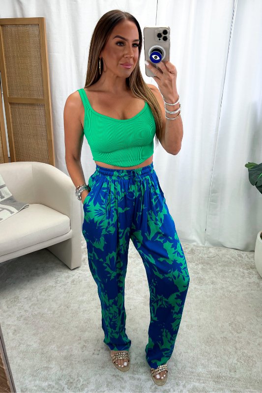 Kelly Green Ribbed Seamless Corset Crop Top - STYLED BY ALX COUTUREShirts & Tops