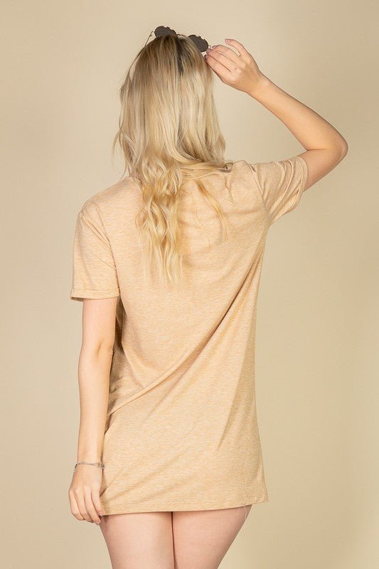 Khaki Mini Tee Shirt Dress - STYLED BY ALX COUTUREDRESS