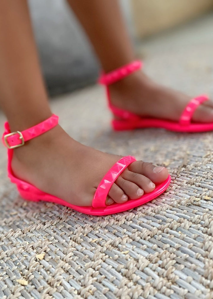 Kid's Aria Neon Pink Sandals - STYLED BY ALX COUTUREKid's Shoes
