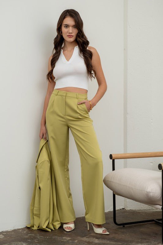 Kiwi High Waisted Wide Leg Slacks - STYLED BY ALX COUTUREPANTS