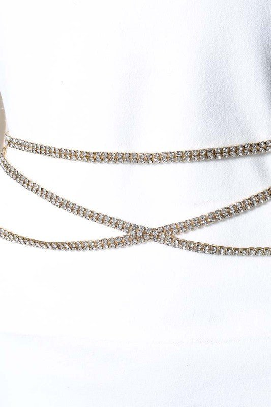 Layered Rhinestone Chain Belt - STYLED BY ALX COUTUREBODYCHAINS