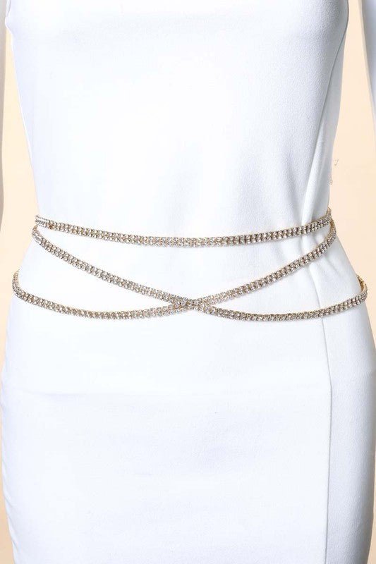 Layered Rhinestone Chain Belt - STYLED BY ALX COUTUREBODYCHAINS