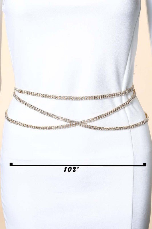 Layered Rhinestone Chain Belt - STYLED BY ALX COUTUREBODYCHAINS