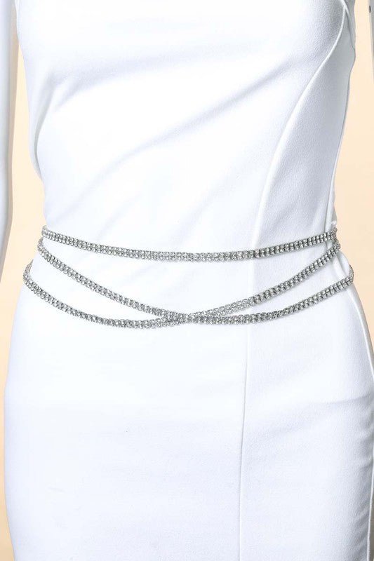 Layered Rhinestone Chain Belt - STYLED BY ALX COUTUREBODYCHAINS