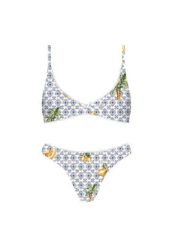 Lemon Blue Capri Bikini Set - STYLED BY ALX COUTURESWIMWEAR